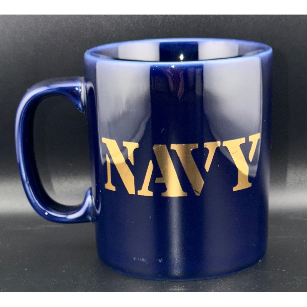 Kiln Craft Staffordshire‎ Navy Mug Blue Gold Anchor England Ceramic Coffee Cup